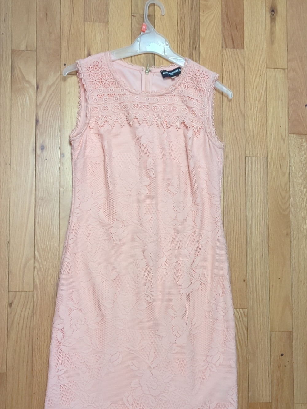 Karl Lagerfeld Sleeveless Lace Shift Dress - Blush Pink